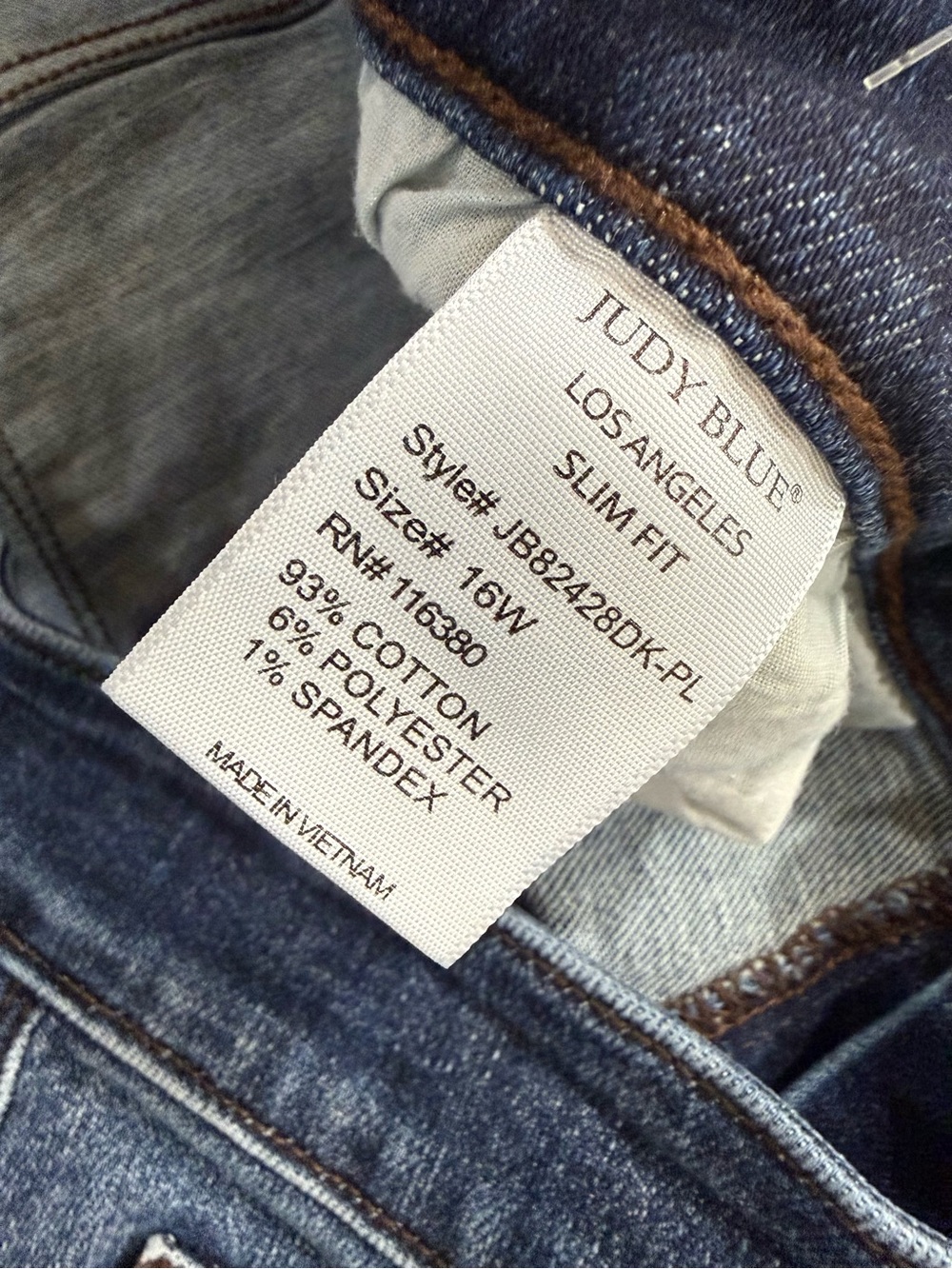Judy Blue 16W Slim Fit Straight Leg Dark Wash Cuffed Every Day Jeans Style 82428 - Picture 4 of 13
